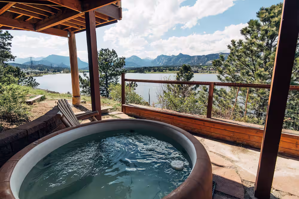BEST VIEW in Estes Park! 1 of 2 Adjacent Stunning Cabins on Lake Estes 3459